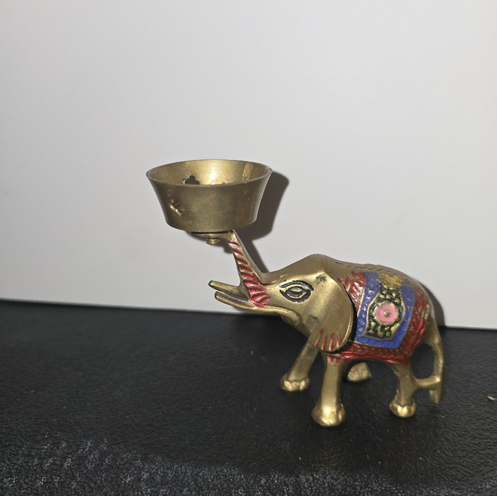 Brass Elephant Candle Holder